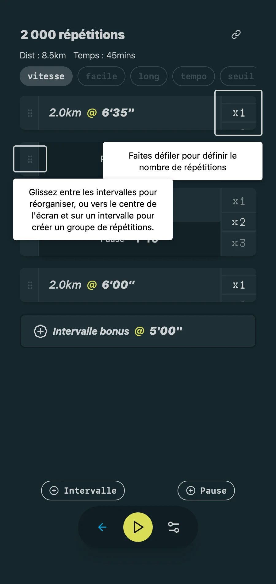 Workout Editor - Intervals